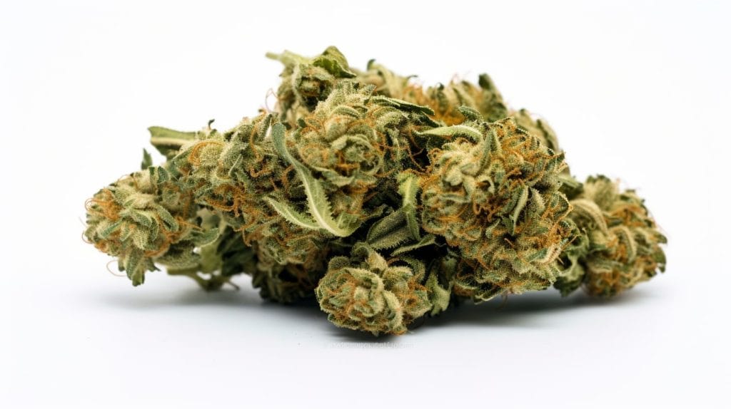 MMXX weed strain close-up on a white background