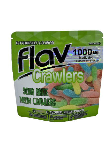Sour Brite Neon Crawlers gummies with vibrant colors and flavors.