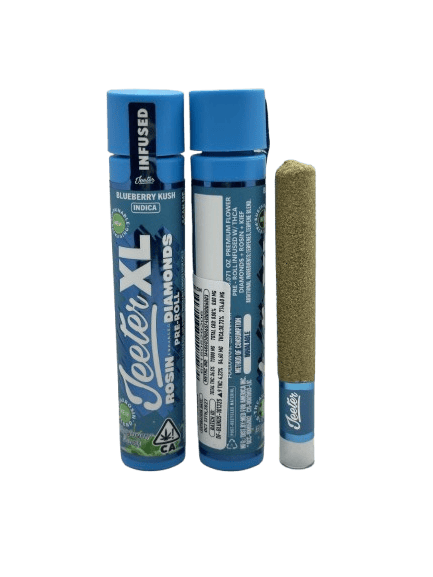 Jeeter XL Blueberry Kush disposable vape with Blueberry Kush flavor.